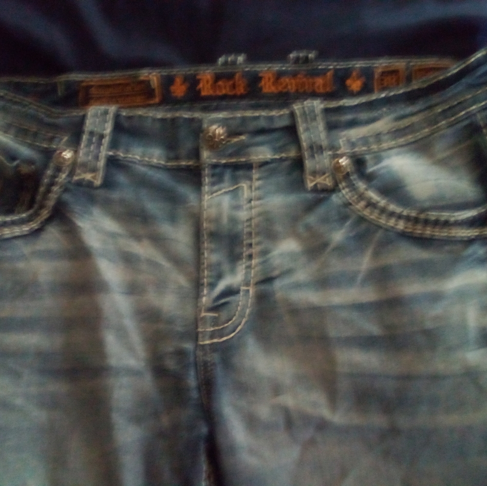 Rock revival men's jeans